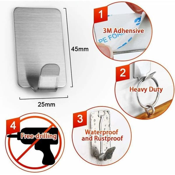 8-delt vægkrog i rustfrit stål
