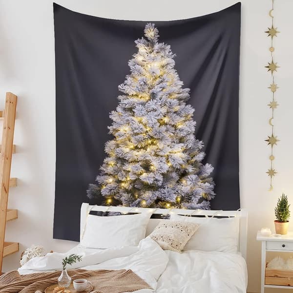 White Christmas Tree Wall Hanging with Lights - Wall Decor for B
