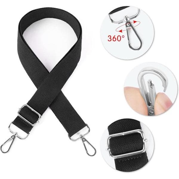 Taskerem - Justerbar 83-148cm - 3.8cm bred - Sort