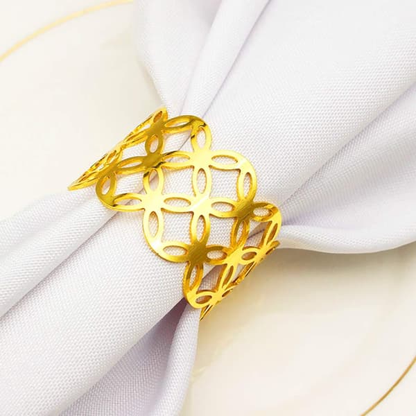 Servietringe og holdere, 6 stk. metal servietring servietholder