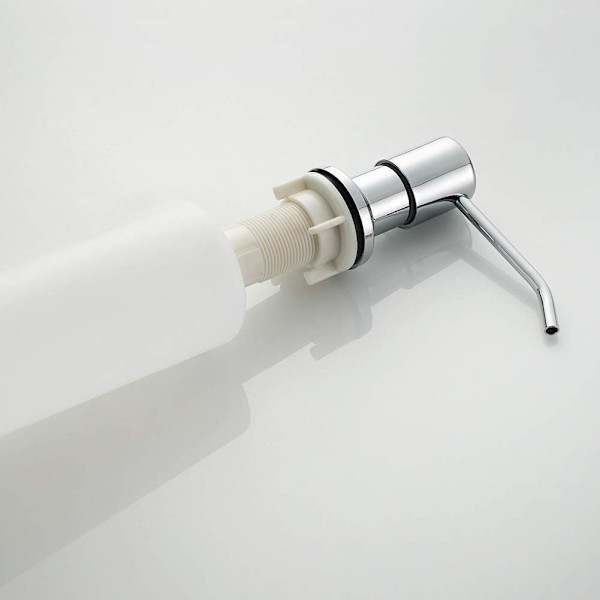 Sølv Vask Sæbedispenser 500ML, Flydende Pumpe Diffuser, Skjult Opvaskemiddeldispenser, Krom