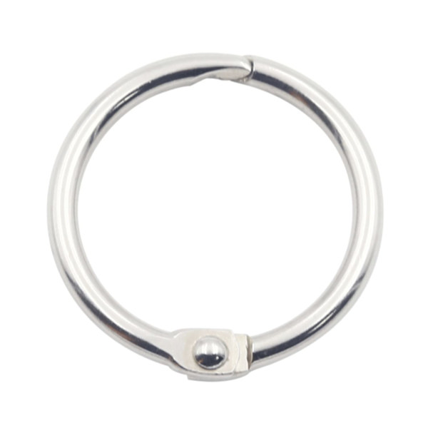 50 stk. permeringer 1 tomme, nikkelbelagte stålbokringer, permeringer med løse blader, nøkkelringer, metallringer for indekskort.