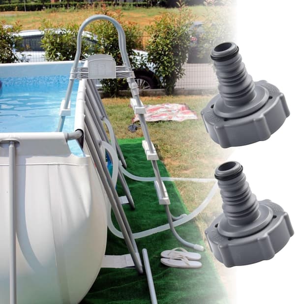 P6H1419 Pool Drain Valve Hose Adapter, Drain Adapter for Draining Water, Compatible with Pool Hose
