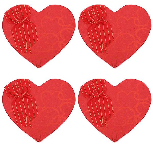 4 st Kakaförpackningar Hjärtalåda Blommor Choklad Hjärta Presentförpackning Alla hjärtans dag Presentförpackning Truf Red 16.5X14.5cm