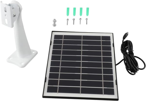 Udendørs sikkerhedskameraer, DC5521-interface 8W 5V solpanel med kabel til vejrbestandig (sort) sort Black