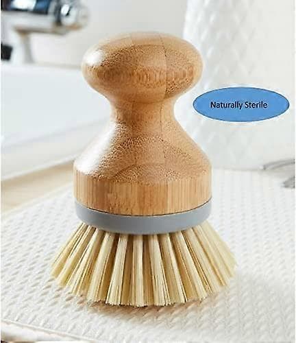 Diskborste med Naturlig Bambu, Natur & Grå, Grå/Trä 2st