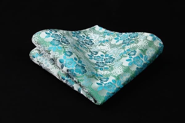 Herr Extra Lång Blommig Paisley Slips och Ficknäsduk Set