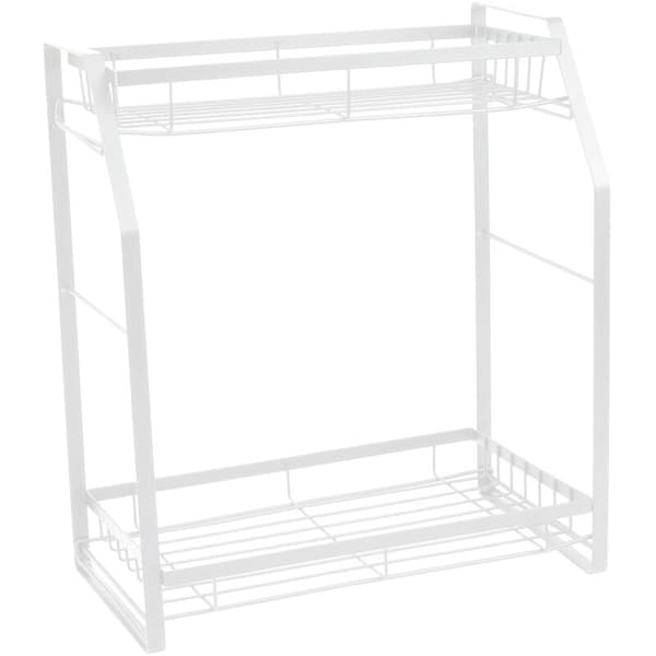 Spice Rack, 2-Tier Spice Rack Organizer for Countertop Stable Spice Rack Permanent Storage Rack for Spice Jars, White