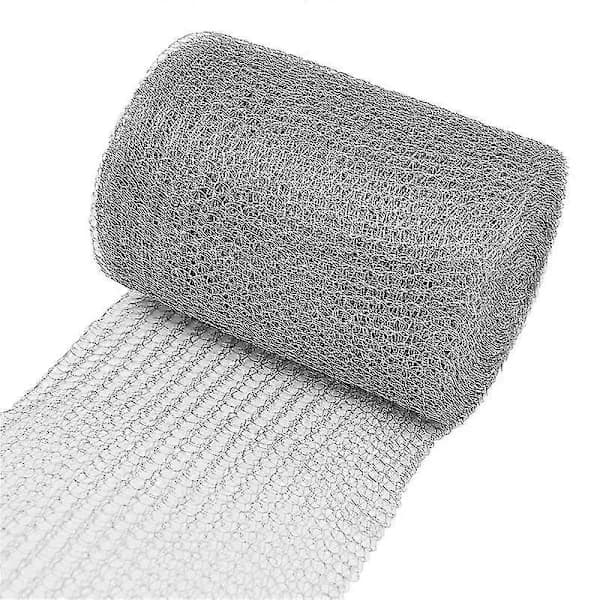 Rustfrit ståltrådnet 12,7 cm x 6 m, fint net, rustfrit, tæt net, kompatibelt med beskyttelse Sølv