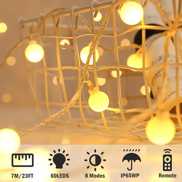 Outdoor/Indoor String Lights, 10M 80 LED Waterproof, USB Battery Powered, 8 Modes with Remote Control Timer