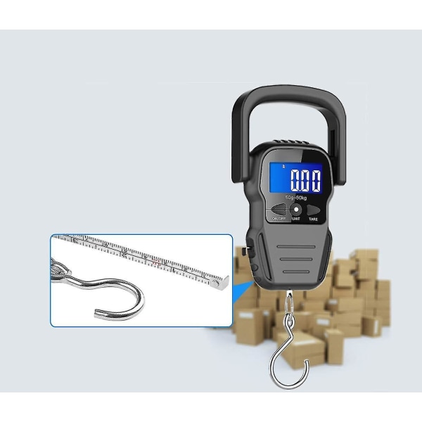 Elektronisk Bagasjeskala / Bagasjeskala / Kofferskala Med Bakgrunnsbelyst LCD For Reise, Fiske Og Bueskyting, Vanntett Veske, Målebånd