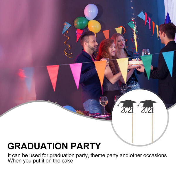 15 stk. Graduation Party Kage Toppers Cupcake Indsæt Papir Bachelor Design Kage Dekoration Frugt Black 4.8X3.4cm