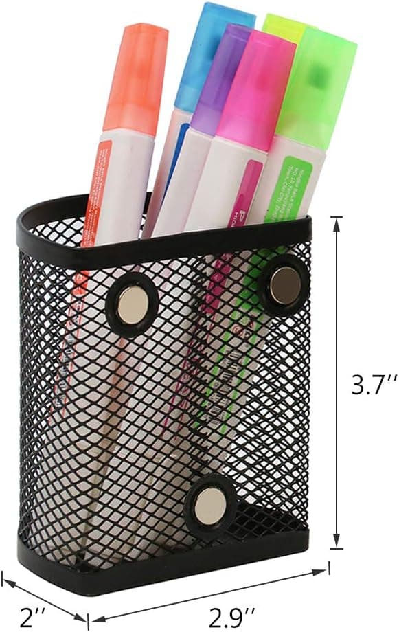 Magnetic Pen Holder - Cabinet Accessory, 2-pack, Black Magnet