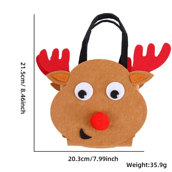 Filt Julkasse Jultomte Äppelpåse Julgransprydnad Tecknad Älg Godispåse Älg Elk