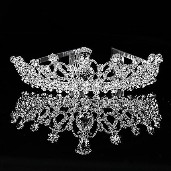 Bryllupskrystall Hodebånd Krone Tiara Med Kam For Bryllup Bryllup Bursdagsfest