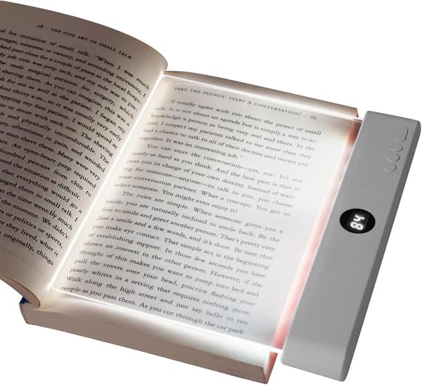Flat Book Lamp LED Reading Light Panel for Night Reading in Bed Book Page Light Eye Protection Portable Book Light White