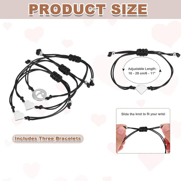 Mor og datter matchende armbåndssett svart Black