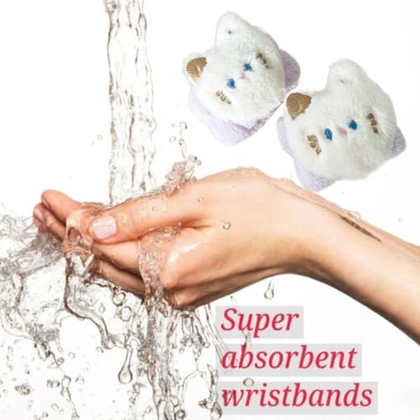 Ansiktstvätt Armband Spa Handledstvättband VIT KANIN VIT white rabbit