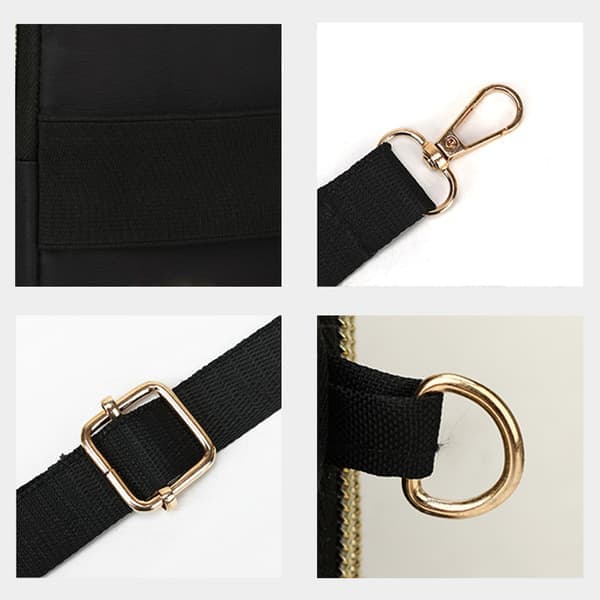 Sort crossbody-taske i Oxford-stof