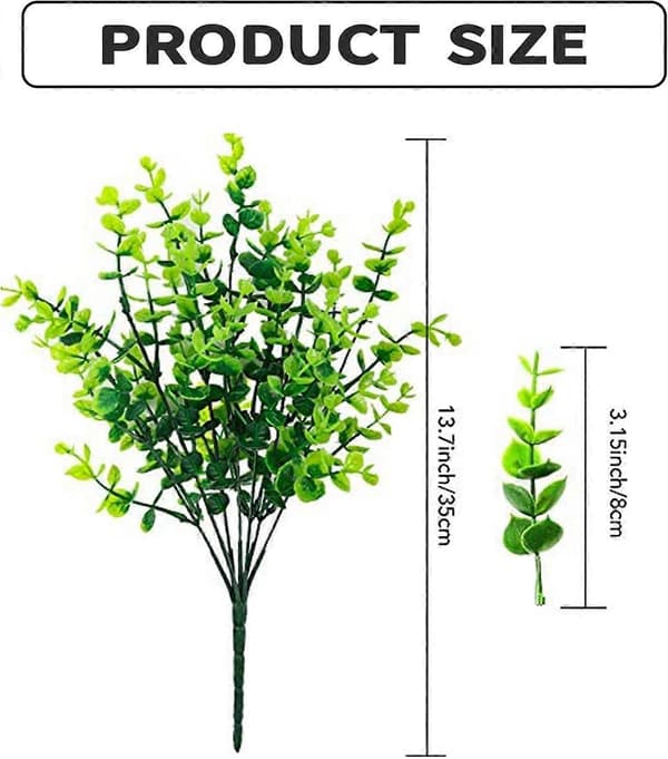Artificial Grass, 5-pack UV-resistant Artificial Outdoor Plants Artificial Flowers for Balcony, Green