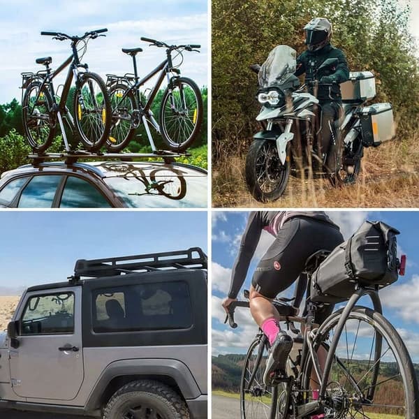 Spændestropper, Laststropper, Bagagestropper, Justerbar Lastsikring, til Motorcykel, Bil, Trailer, Bagage, Last, Blå, 4 stk.