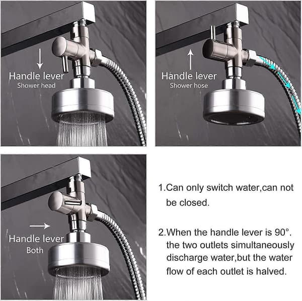Solid Brass 3-Way Valve G1/2\" Handheld Shower Components Universal Fit, Brushed Nickel DSF007NA [DB] As shown 6.8*6.3*2.5cm As shown 6.8*6.3*2.5cm