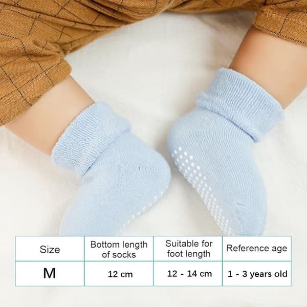 Babystrømper - 6 par - Bomuld - Babystrømper - Skridsikre strømper - Varme strømper Børn - Småbørnsstrømper