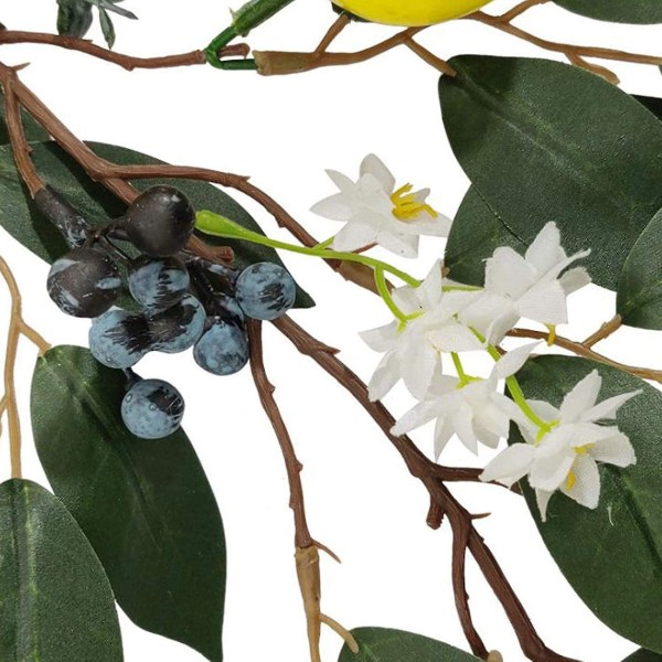 6,5 ft Kunstig Citronkrans, Kunstig Eucalyptus Vine med Kunstige Citroner, Forårs Kunstig Frugt