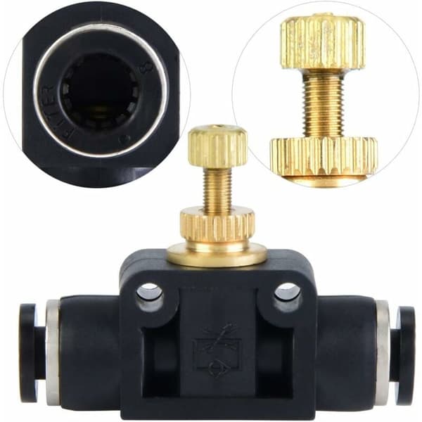 Luftstrømsregulator T-stykke Pneumatisk slangeforbindelse Luftregulator (Sort PA - 8)