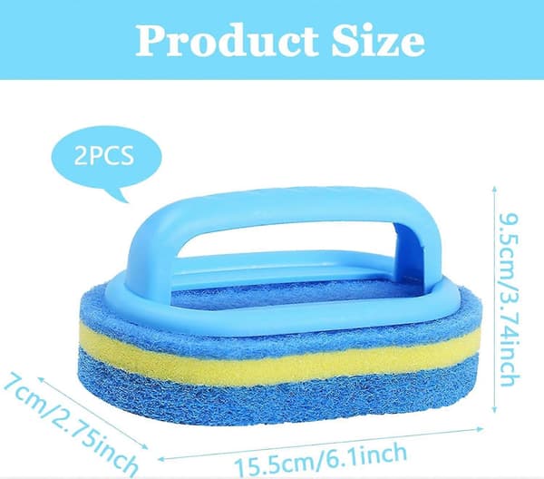 Thickened Bathtub Cleaning Sponge, Bathroom Cleaning Sponge, Cleaning Sponge Brush with Handle