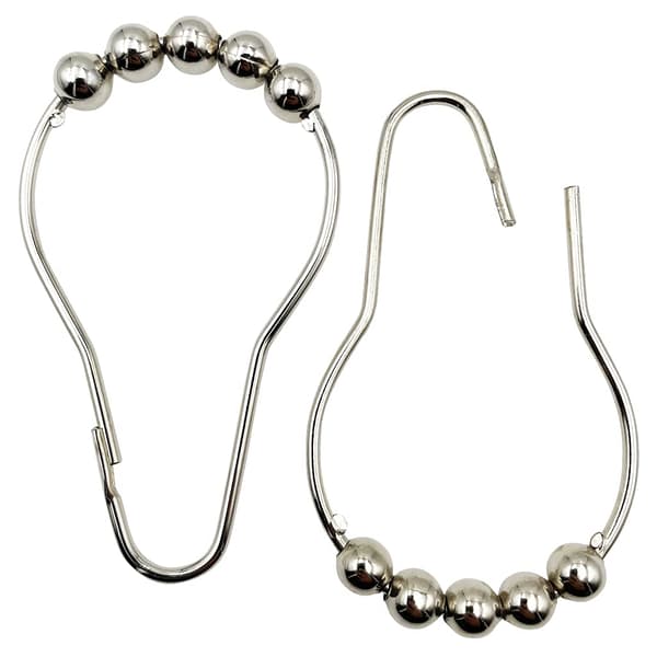 6 stk dusjforheng kroker ringer rullekule badeforheng ringer for baderom gardinstenger