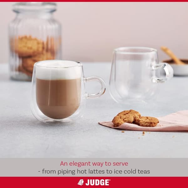 Dobbeltvæggede kaffekopper i glas, sæt med 2, 250 ml - Vakuumisolerede, håndlavede