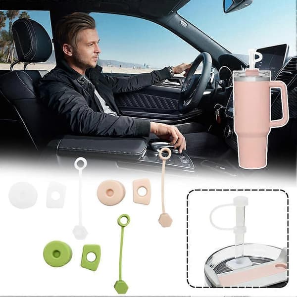 Anti-overflow Secure Water Bottle Adapter with Straw and Spill Protection