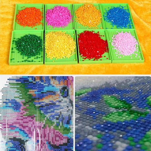 DIY 5D Diamantmaleri Kit med Farget Katt Hjemmeveggdekorasjon