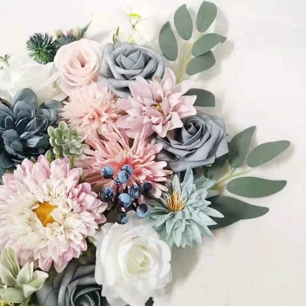Brudebuket med blomster til bryllup blå blue