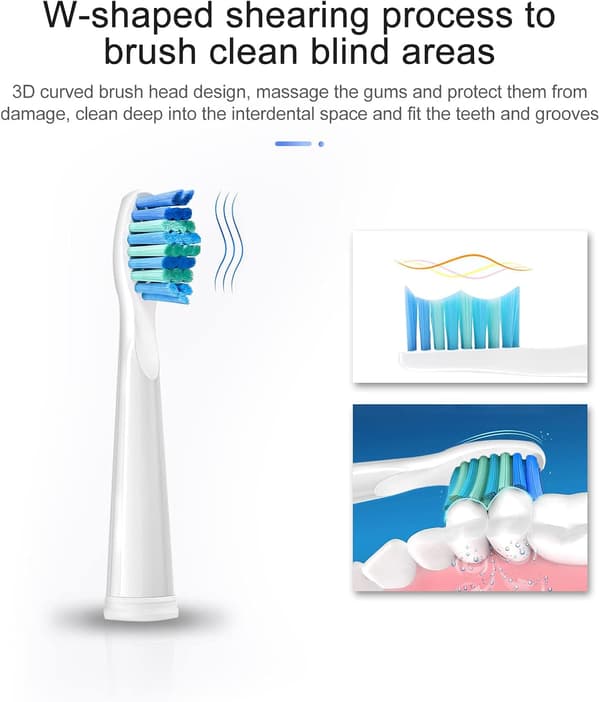 Replacement Brush Heads Compatible with Fairywill 507/508/D7/D8/515/551/917/959, White, 10-Pack