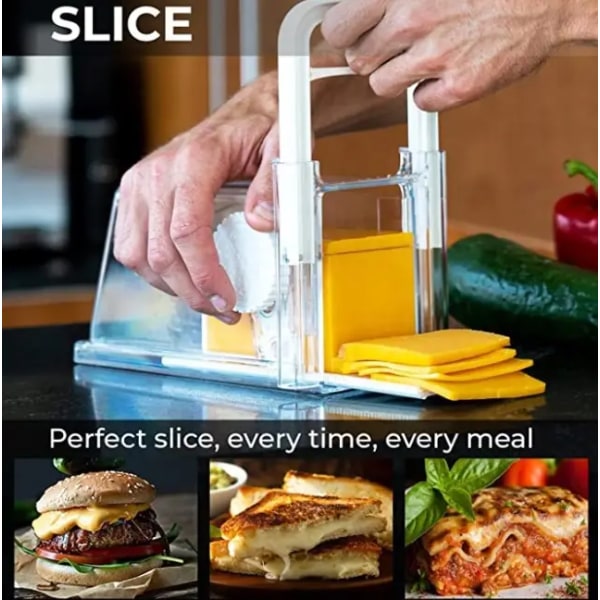 4-i-1 ostehakker - Ostehøvel med håndtak, wire og knivtilbehør - Øyeblikkelig oppbevaring i kjøleskap - Opptil 2 pund blokker