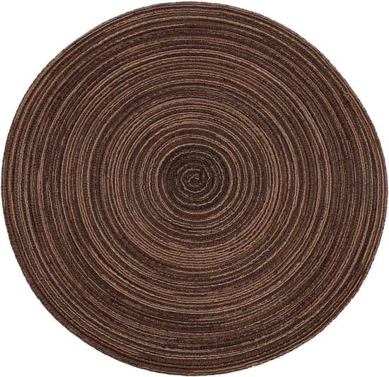 Round Woven Placemats, 6-pack, Heat-Resistant, Non-Slip, Washable, Woven Cotton, Suitable for Dining Table/Kitchen Table Mats.