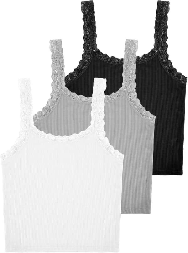 Tanktop med blonde-patchwork til kvinder, ærmeløs cami-crop Y2k-toppe, sort, hvid, grå, stor
