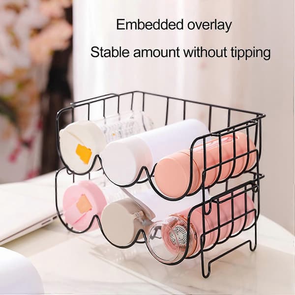 Mug Storage Rack with Multiple Compartments, Water Bottle Holder, Reusable Mug Organizer for Home and Kitchen