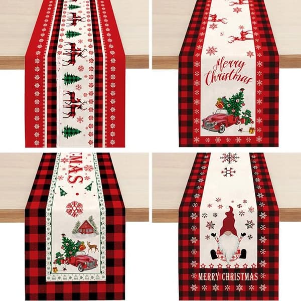 Christmas table runner, decorative fabric for the home, printed table runner, encrypted linen table runner, insulated table runner