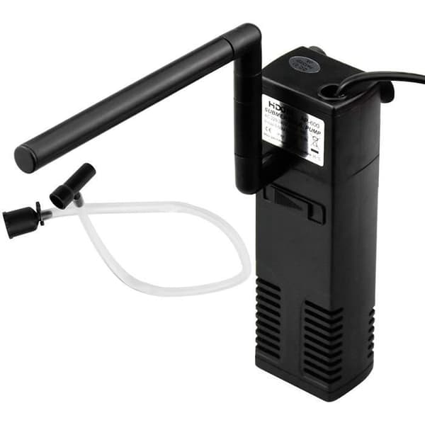 Internt filter til akvarium 3 W/4 W 20L-60L Justerbart internt filter med filtersvampe, nem brug og vedligeholdelse