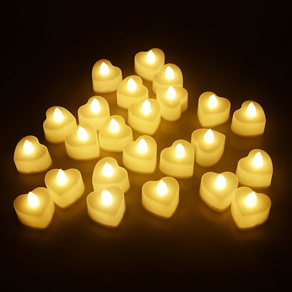LED Lys, Batteridrevne Lys, 24 Styk, Røgfrie Elektriske Lys, Realistisk Flamme med Bevægelse. LED Lys, til hjemmet