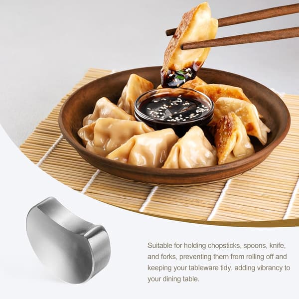 4 stk 304 Rustfritt Stål Chopstick Hvile Putefasong Chopstick Stativ Holder Sølv