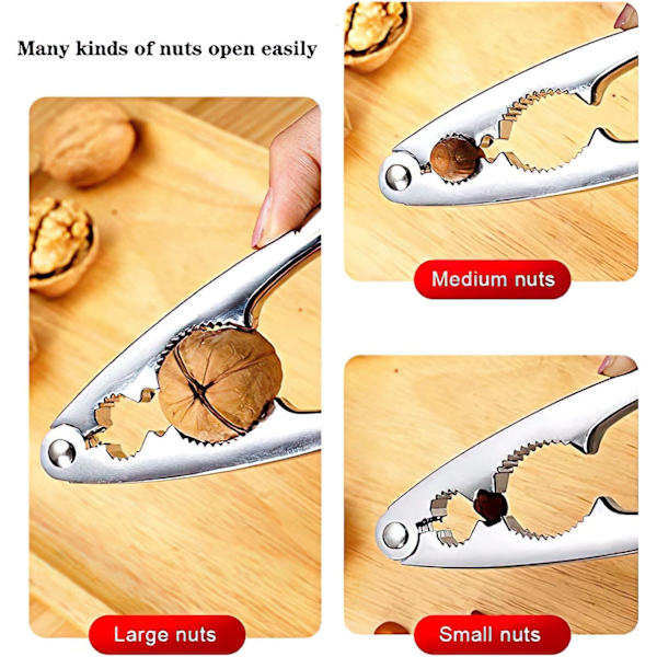 Nutcracker, Heavy Duty Nut Cracker with Anti-Slip Handle, Stainless Steel Nutcracker