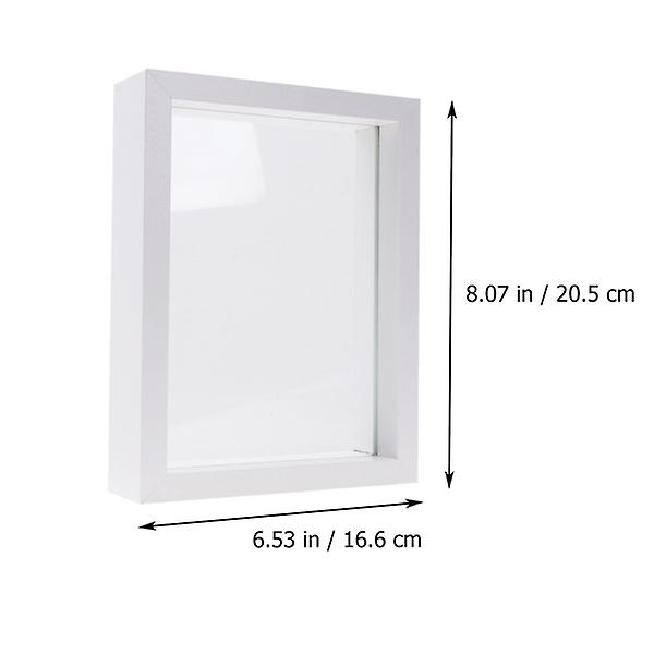 1 stk Dobbeltsidig Glassbilde Ramme Transparent Prøve Klips Bilde Ramme Hvit 20.5x16.6cm White 20.5x16.6cm