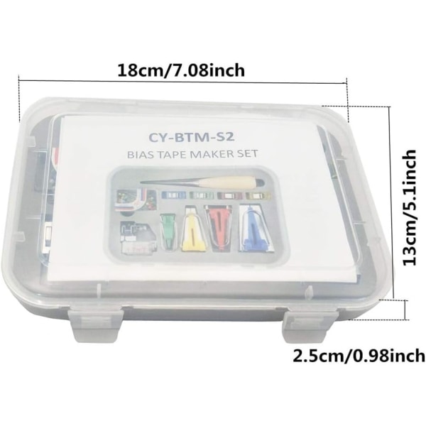 Fabric Bias Tape Makers Kit 6MM/12MM/18MM/25MM Fabric Bias Tape Maker Tools 4 Sizes DIY Sewing Bias Tape Makers