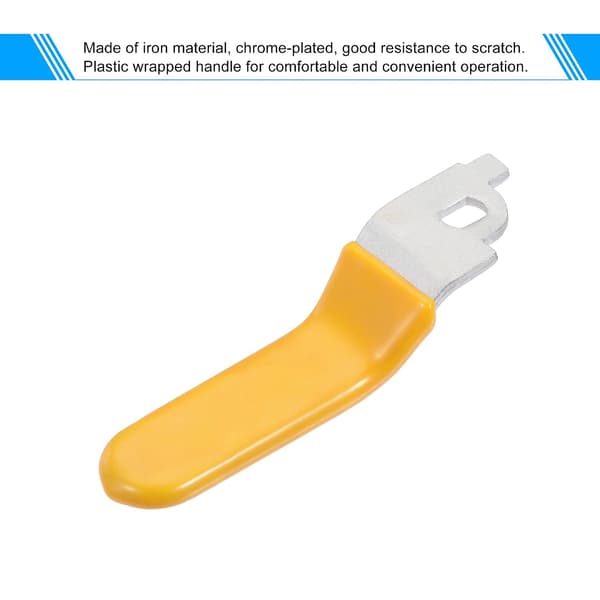 Lite spakhåndtak 2 tommer lengde jern forkrommet erstatning kvart omdreining med plastgrep gul for kuleventil size_name 76mm