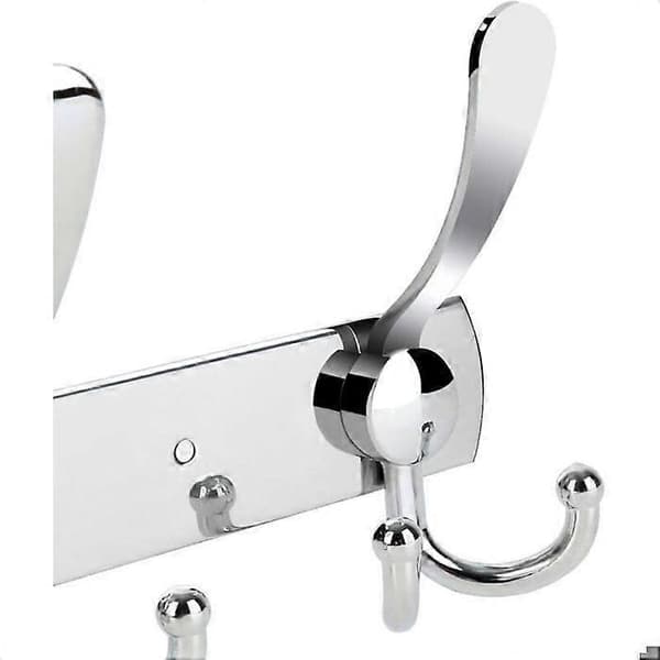 (Silver, 15 Hooks, 1 pc) Wall Mounted Stainless Steel Coat Rack, Coat Hooks Wall Mounted Hook for Coats Towels