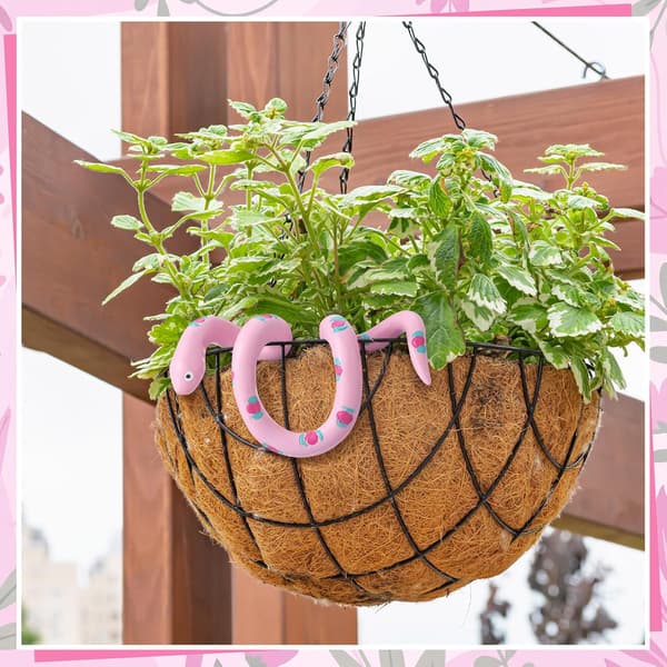 Pink slangefigur urtepotte til pynt